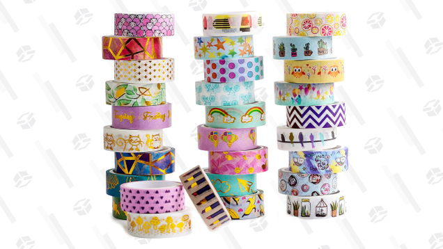 There’s no law that you have to hide your adhesive. This decorative tape can be used almost like a flat frame to make your art pop.